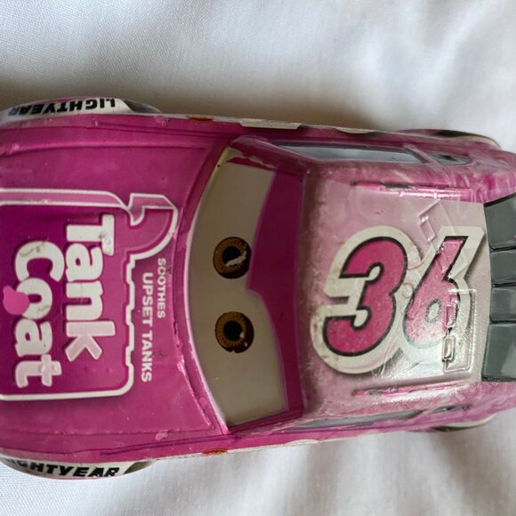 Disney Pixar Cars Pink TANK COAT #36 Diecast Vehicle with Rubber Tires - Picture 6 of 6